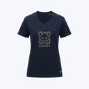 T SHIRT FEMME COL V CLOUTE MARINE